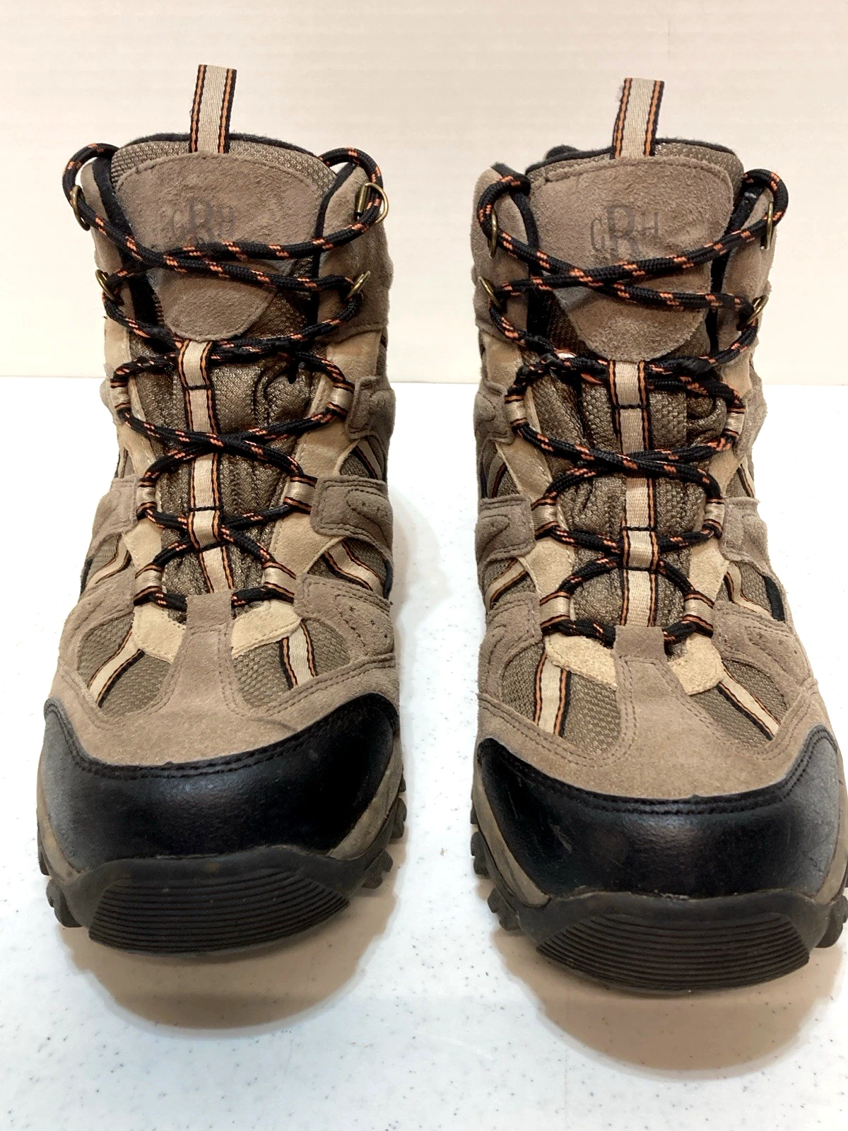 G.H. Bass & Co. Men Hiking Boot Bass-Yukon Mid Size US 12M Tan Suede Mesh