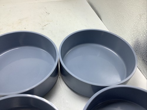 Vintage Oblique 4 Stackable Bowl Set 1987 Blue Melamine Stacking Mid Century - Picture 9 of 9