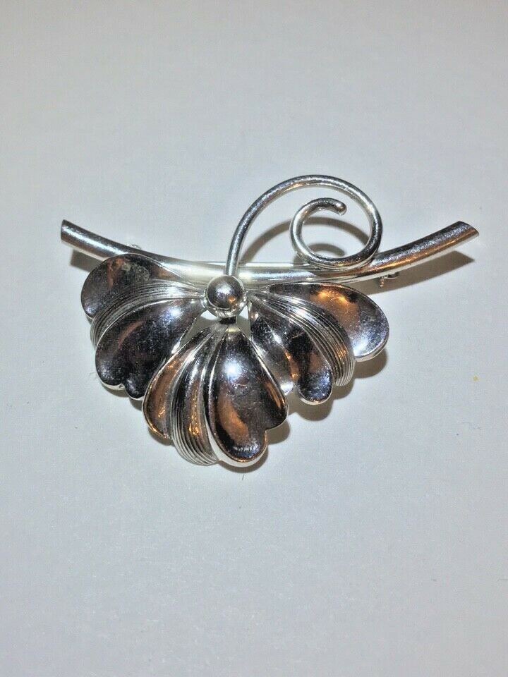 FORSTNER STERLING SILVER FLORAL BROOCH