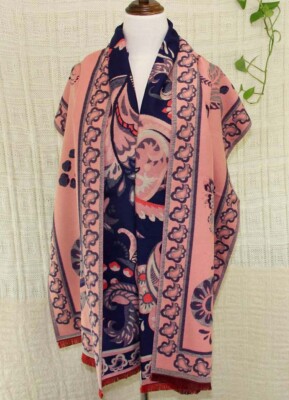 Fashion Colorful large Woman's Vintage Paisley Flower Cashmere Wool Shawls 980