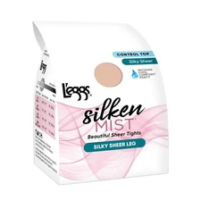 L'eggs Silken Mist Beautiful Tights Silky Sheer - XLarge - Nude - 1 pair