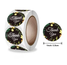 1500pcs -3 Rolls "1 inch " Thank You Stickers For Small Business Labels