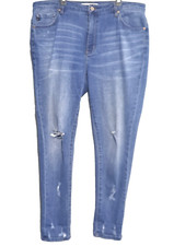 Kancan Womens Jeans 1XL Estilo Distressed High Rise Skinny Ankle