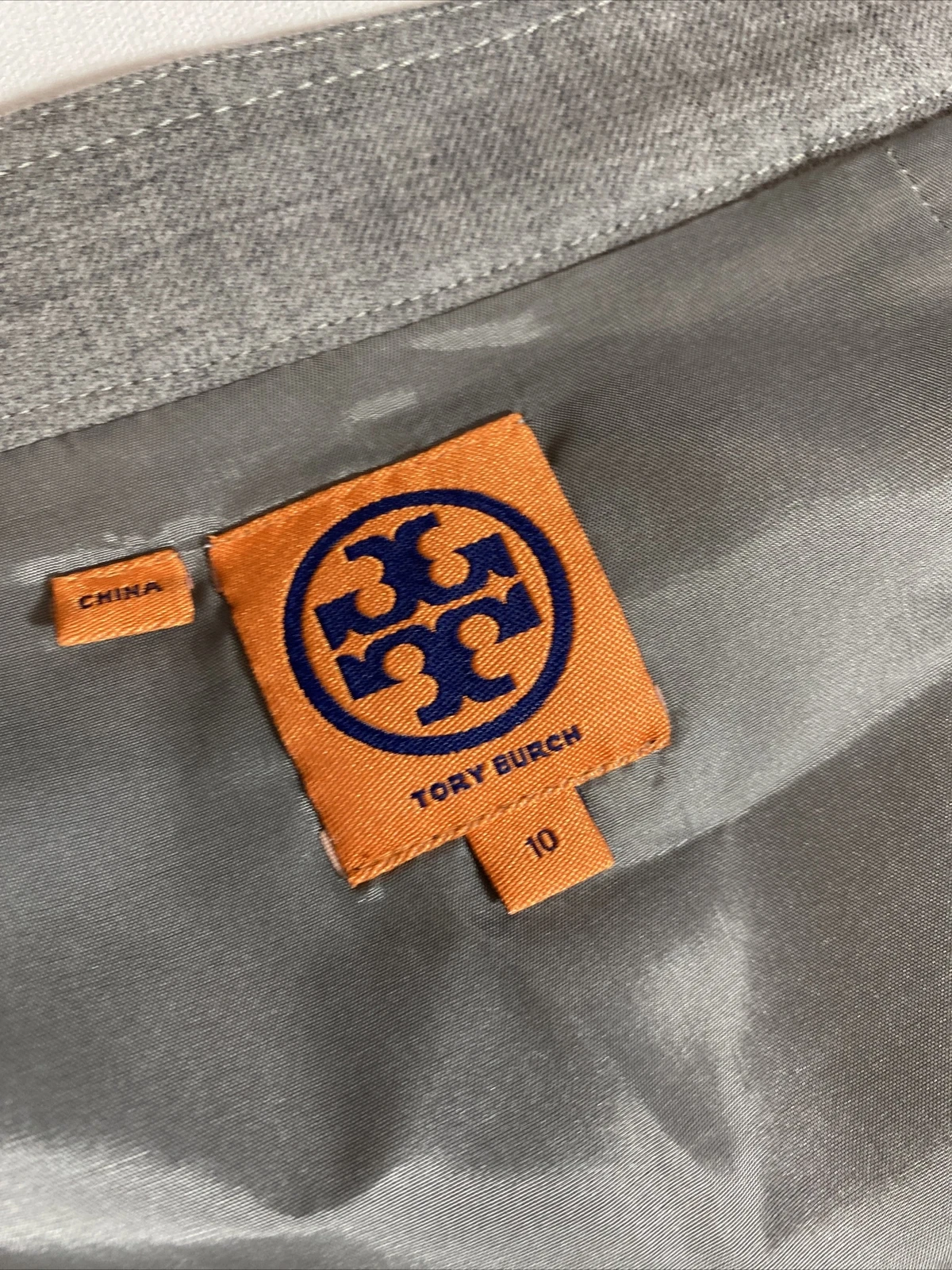 Abito tubino Tory Burch lana grigio scollo a scoop manica corta spacco carriera tg 10 ��