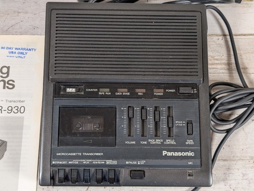 Vtg Panasonic RR-930 Microcassette Dictation Machine w Food Pedals Manual READ - Picture 2 of 11