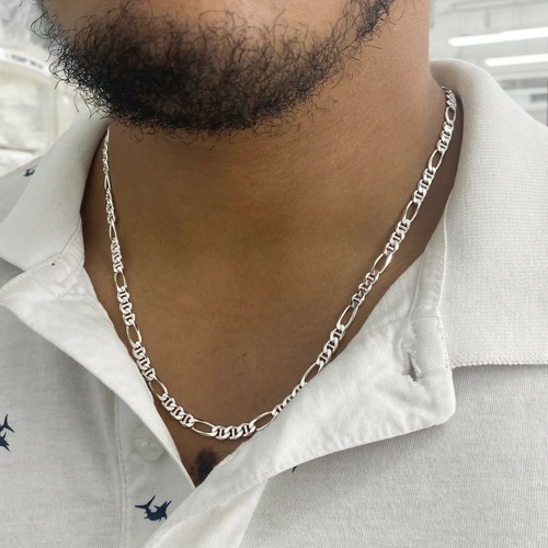 925 Sterling Silver 5MM Figaro Mariner 