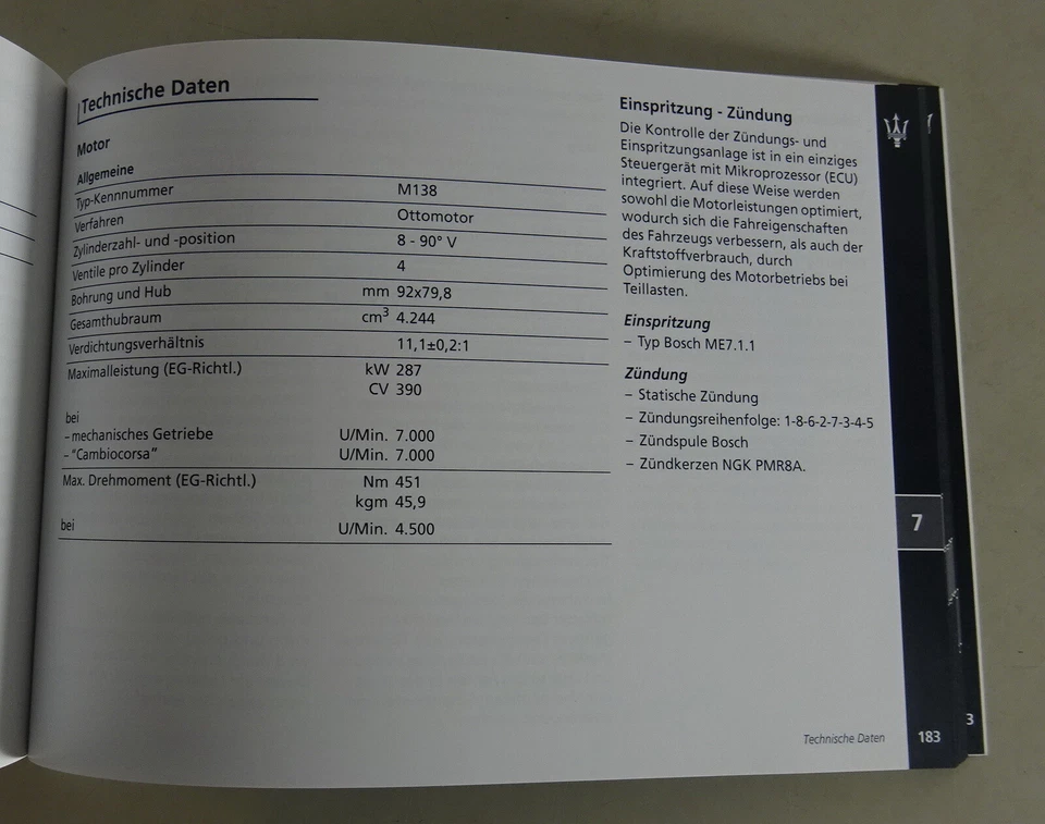 Manual de instrucciones / Manual Maserati Coupe 4200 V8 Stand 07/2005 Foto 3 de 3