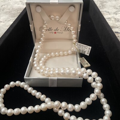Belle de Mer Pearl Necklace Ivory 36