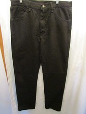 NWT MENS RUSTLER WRANGLER STRAIGHT LEG BLACK JEAN PANTS SIZE 36X34