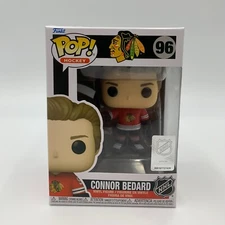 Funko Pop! CONNOR BEDARD Chicago Blackhawks #96 NHL Vinyl Figure w/PROTECTOR