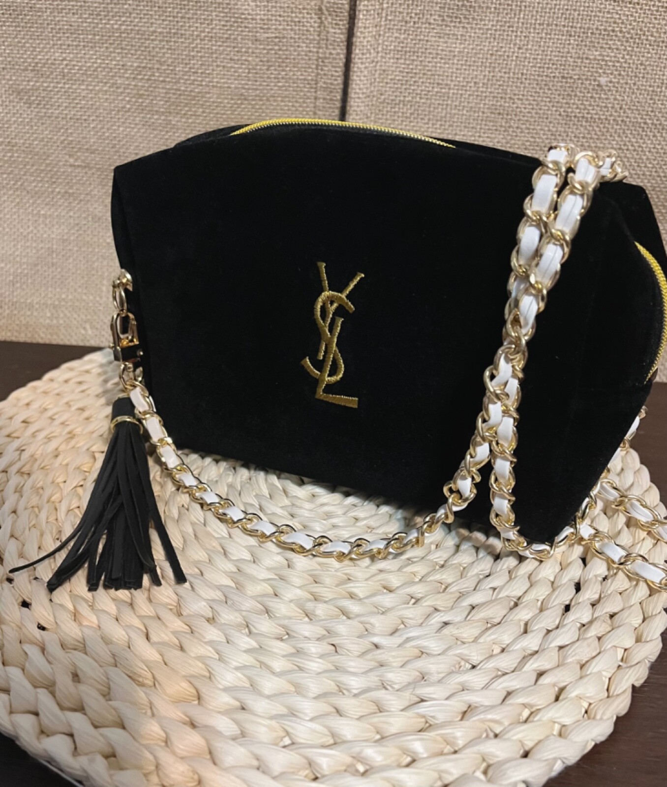 Borsa cosmetica trucco nera Yves Saint Laurent YSL borsa a tracolla