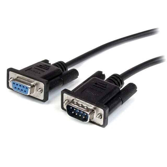 SET OF 4 BLACK STRAIGHT THROUGH SERIAL CABLE -DB9 M/F-FREE UK MAINLAND DELIVERY - Image 4 of 4
