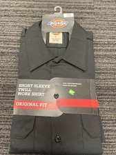 Dickies Men's Short Sleeve Work Shirt - L, Black