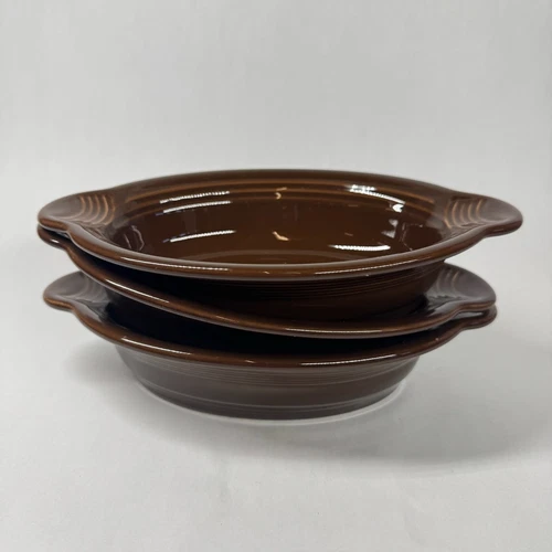 Fiesta Fiestaware Homer Laughlin Chocolate Brown 9” Oval Casserole Dishes Set/3