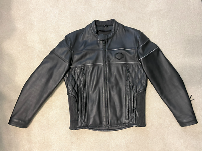 Harley-Davidson Men's Midway Distressed Leather Jacket, Black