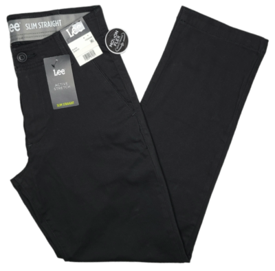 #ad Lee #11712 NEW Men#x27;s Active Stretch Motion Flex Waistband Slim Straight Pants $23.99