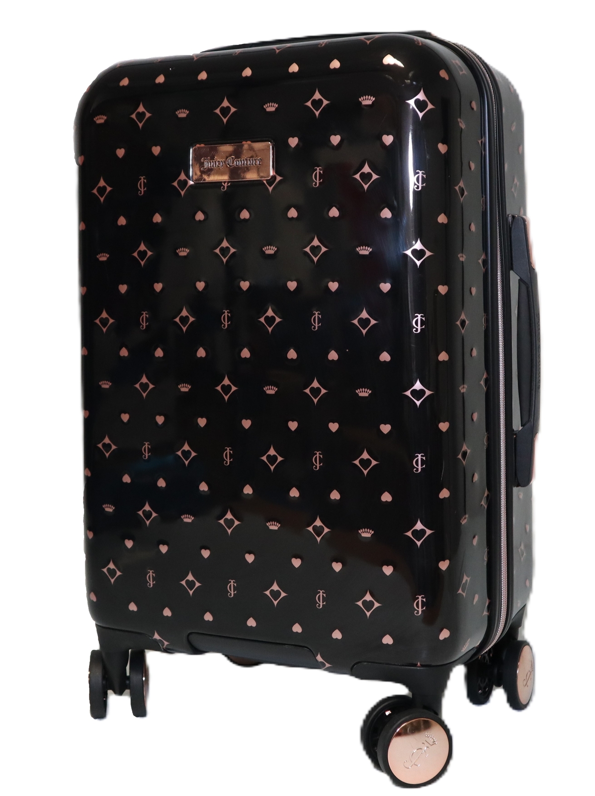 Juicy Coture Carro Spinner Equipaje Para Damas, Negro/Rosa Dorado