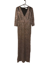 Calvin Klein Womens Multicolor Shine Metallic Maxi Dress Size 10 Pre-Owned