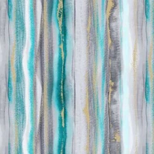 Michael Miller - Magnificent Peacock - Feathery Stripe - Turquoise, Fabric BTY