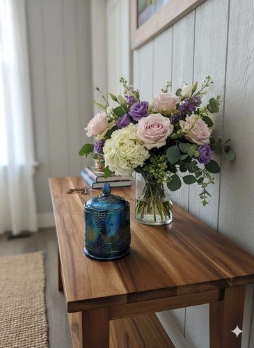 Vtg Indiana Carnival Glass Blue Iridescent Grape Harvest Canister Jar 7” W Lid
