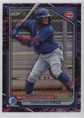 2024 Bowman Draft Chrome Fuchsia Lunar Refractor /199 Fernando Cruz #BDC-148 0b3