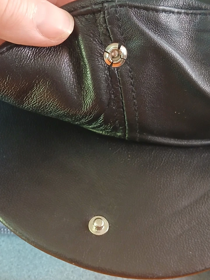 Gorra plana de conducción de cuero de cordero Dobbs para hombre tabbie newsboy talla L negra EE. UU. Foto 3 de 4