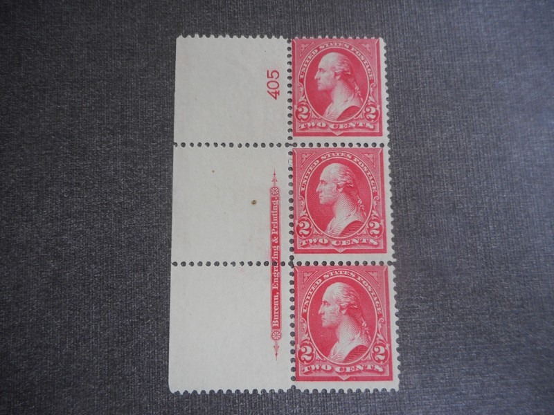 U.S. # 267 Fine OG Imprint Strip of 3