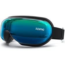 Eye Massager with Heat and Vibration Compression Rechargeable Bluetooth Green