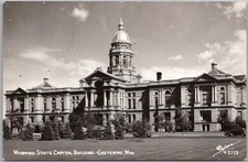 CHEYENNE Wyoming RPPC Postcard "STATE CAPITOL BUILDING" Sanborn Photo V-2173