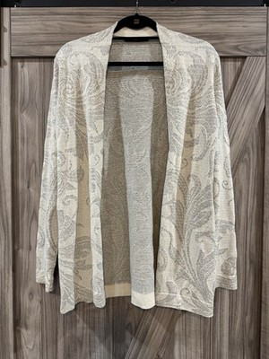 Peruvian Connection Acanthus Open Cardigan  Size Small Pima Cotton Blend
