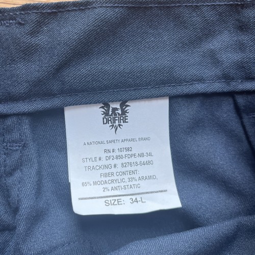DriFire FR Flight Deck Navy Cargo Pants DF2-850-FDPE Size 34L - Picture 3 of 7