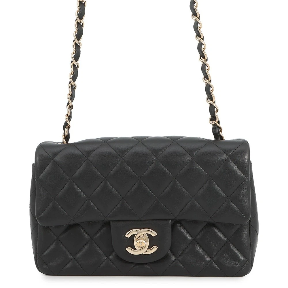 Chanel — CHANEL Mini Materasse Chain Shoulder Size 20 Lambskin Black A69900