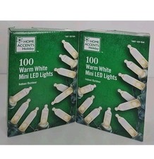 2 Pack Home Accents Holiday 100ct Warm White LED Mini String Lights 28FT 10IN