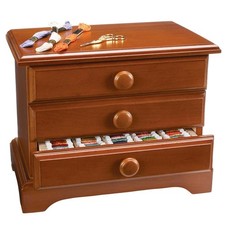 Herrschners  Wooden 3 Drawer Floss Cabinet Accessory