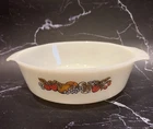 Vintage ANCHOR HOCKING FIRE KING Fruit Harvest Casserole Dish 1.5 Qt #433