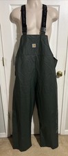 Carhartt Overalls Waterproof Rainstorm Bib Rain Pants Green Men s XL -103506 365