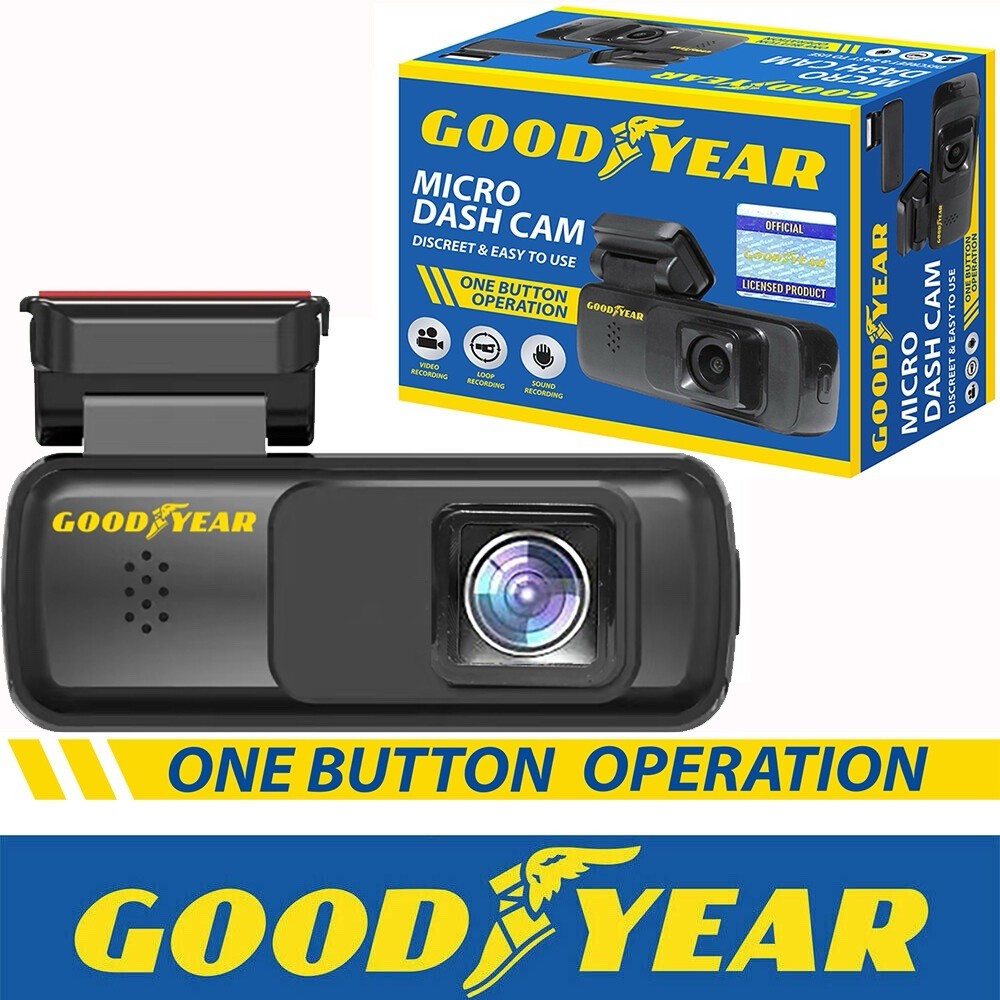 Goodyear Car HD Micro Dash Cam One Button Plug & Play Camera Video DVR Recorder