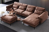 Wohnlandschaft L-Form Modern Braun Design Sofas Ecksofa Couch Polsterung Neu