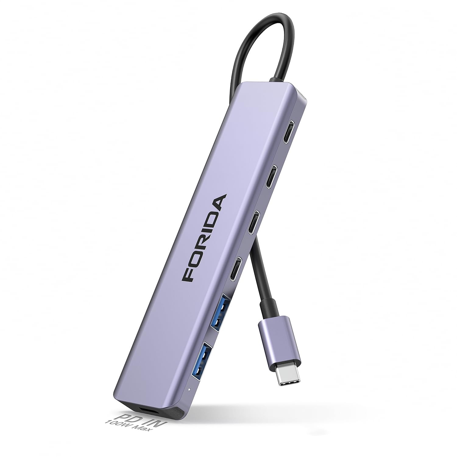 Aluminum Alloy 10Gbps USB C Hub, Portable 7-Port Multiport USBC Splitter, 4 U...