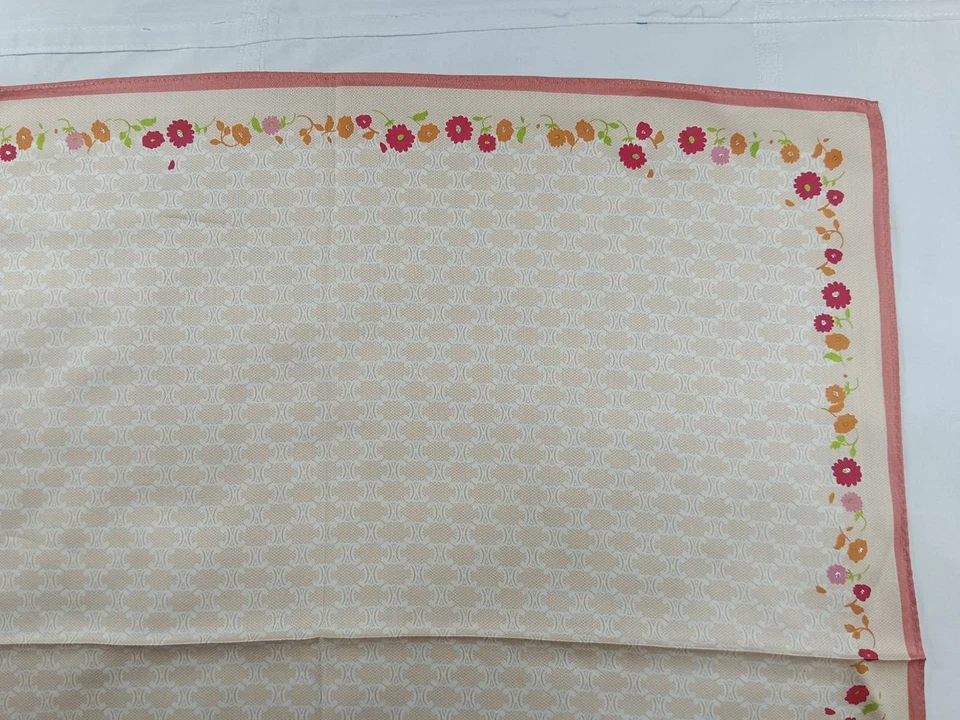 Bufanda de algodón Celine Paris bufandas diadema logotipo vintage patrón monograma 19"x19" Foto 4 de 4