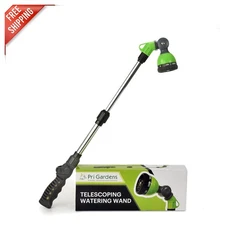 Adjustable 18"-24" Watering Wand with Ergonomic Handle & Stainless Steel Tube