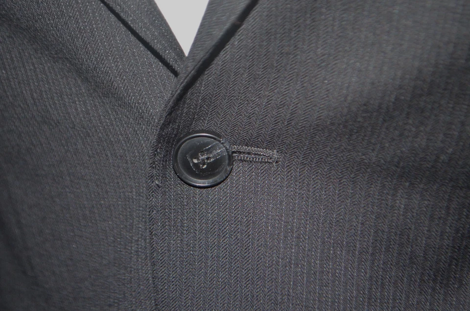 Traje JOS A BANK Joseph Slim Fit 100% Lana Negro Rayas Frente Plano 36S 30 x 30 Foto 4 de 4