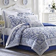 Laura Ashley - Queen Duvet Cover Set, Reversible Cotton Bedding with Matching