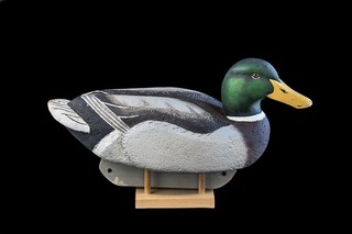 Handcarved handpainted cork drake Mallard duck gunning decoy