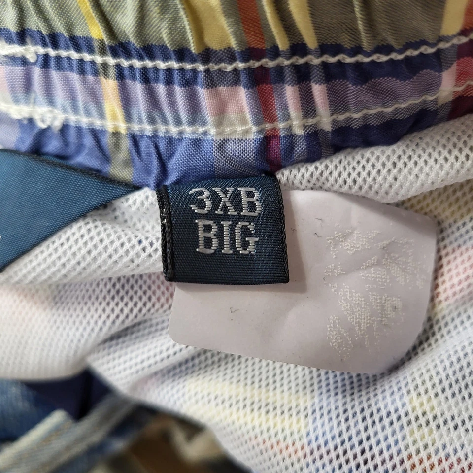 VINTAGE Polo Por Ralph Lauren Hombres Baúles 3XB Amarillo Madrás Botón A Cuadros 7" Entrepierna Foto 3 de 4