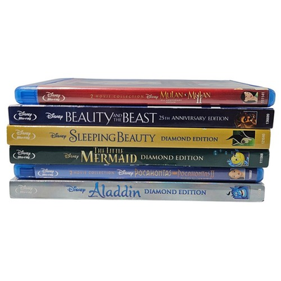 #ad Disney Blu Ray 6 Movies Lot Aladdin Beauty and The Beast Mulan Sleeping Beauty $29.99