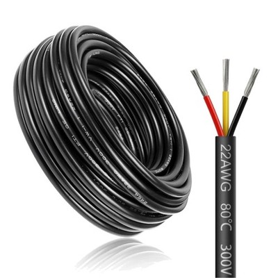 20 Meter 22AWG 3x0,3mm² Elektrischer Draht, 3 Adrig Kabel Erdkabel 5V/12V/24V...
