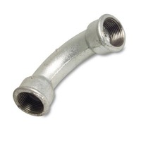Temperguss Bogen 90° 1 1/4' IG X 1 1/4' IG Gewindefitting