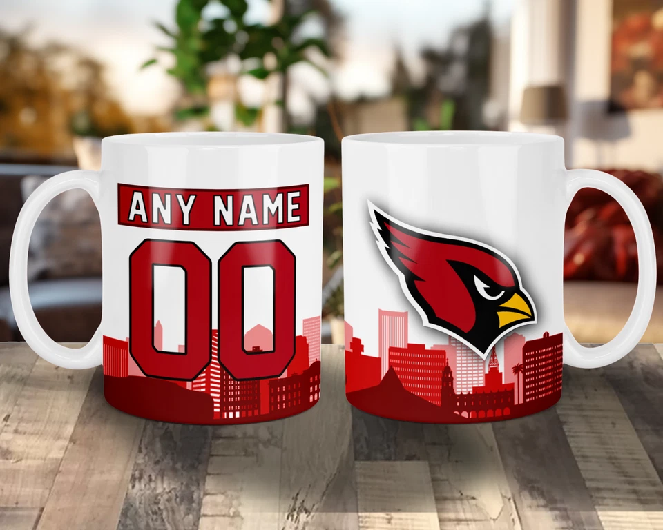 CUSTOMIZABLE Arizona Cardinals Skyline Jersey Mug - Any Name/Number - 11 oz. - Image 4 of 4