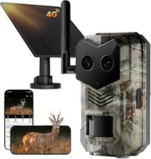Trail Camera, 4G Cellular Dual Lens Trail Cameras 2.7K, 0.2s Fast Trigger Speed,